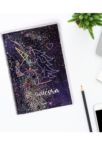 Simli ve Sulu Kapaklı Renkli Sayfalı Desenli Mini Defter indirimleri