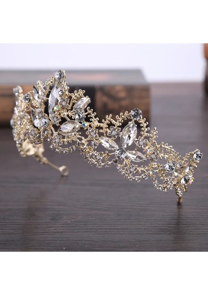 HG008 2020 Yeni Moda Barok Lüks Kristal Ab Gelin Taç Tiaras Kadınlar Için Açık Altın Diadem Tiaras Gelin Düğün Saç Aksesuarları (Yurt Dışından) indirimleri
