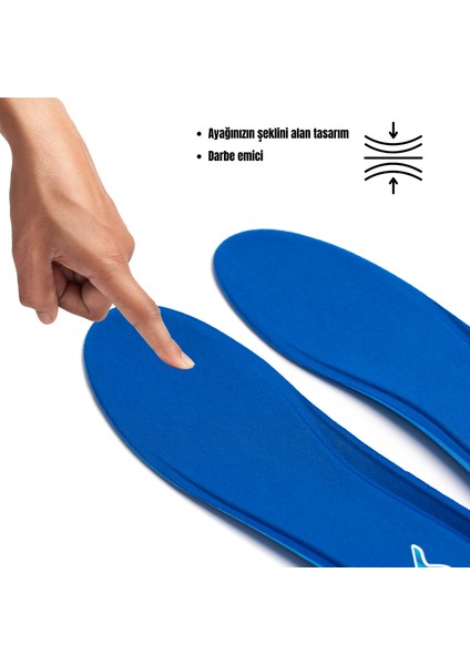 Memory Foam Ortapedik Yastıklı Unisex 100 Model Tabanlık Mavi