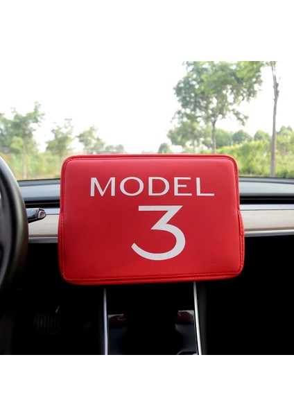 Tesla Model 3 17-21 Araç Navigasyon Ekranı Güneşlik Koruyucu Ekran Toz Kapağı Kırmızı (Yurt Dışından) modelleri