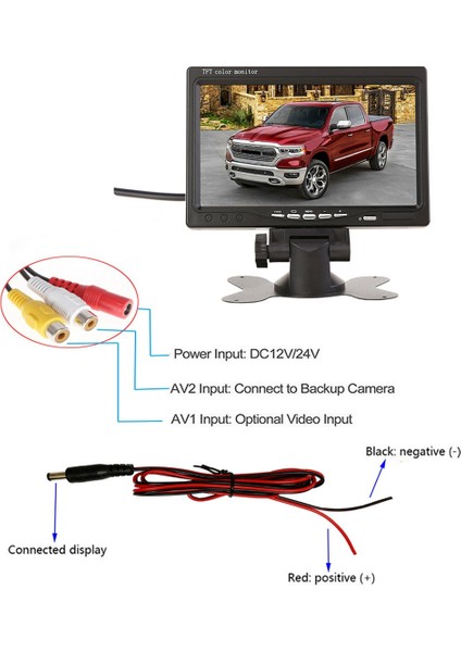 12V-24V 7 Inç Tft LCD Renkli Hd Monitör Araba Kamyon Cctv Geri Görüş Geri Vites Kamerası (Yurt Dışından) fiyatları