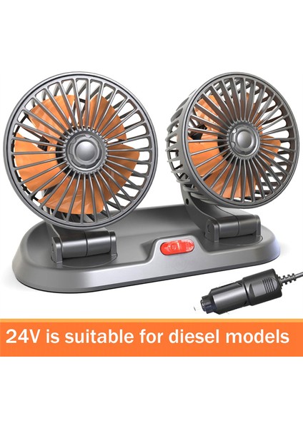 24V Araba Fanı Çift Kafalı Fan Taşınabilir Otomatik Soğutma Fanı Soğutma Büyük Rüzgar Elektrikli Fan Araba Katlanır Fan (Yurt Dışından) fiyatları