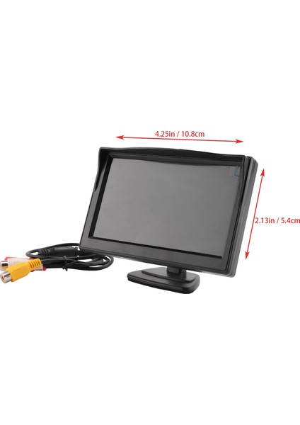5 Inç 800X480 Tft LCD Hd Ekran Monitör, Araba Yedekleme Kamerası/arka Görüş/dvd/medya Oynatıcı Için Çift Montaj Braketi ile (Yurt Dışından)