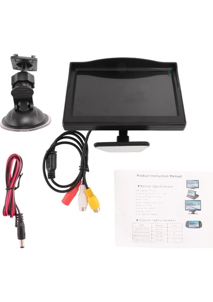 5 Inç 800X480 Tft LCD Hd Ekran Monitör, Araba Yedekleme Kamerası/arka Görüş/dvd/medya Oynatıcı Için Çift Montaj Braketi ile (Yurt Dışından)