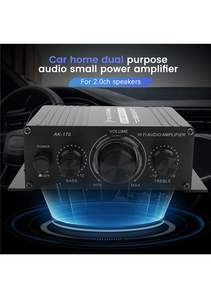 12V Mini Ses Güç Araba Amplifikatörü Dijital Ses Alıcısı Amp Çift Kanal 20W+20W Bas Tiz Ses Kontrolü Ev Için (Yurt Dışından)
