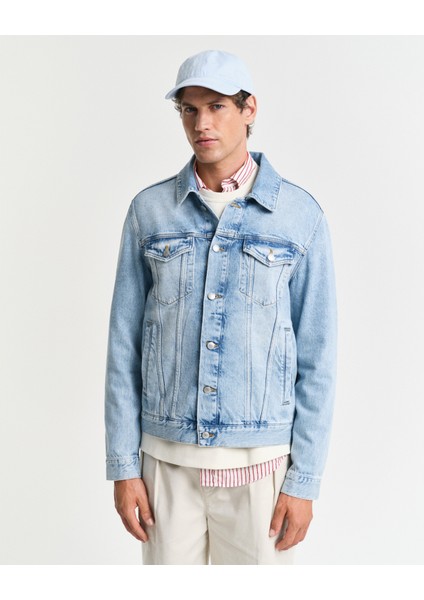 Erkek Mavi Regular Fit Klasik Yaka Denim Ceket 7006514.993