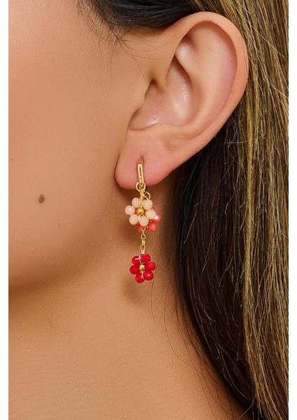 Çiçekli Kadın Küpe