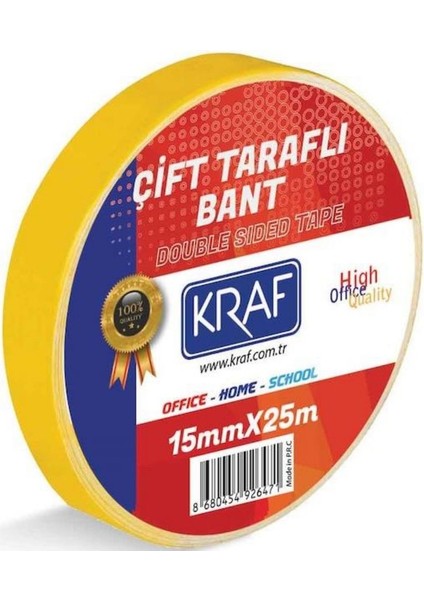 50 Adet 15 mm x 25 Metre Çift Taraflı Bant