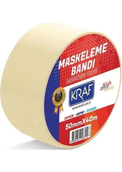 40 Adet Maskeleme Bandı 50 mm x 40 Metre Kağıt Bant