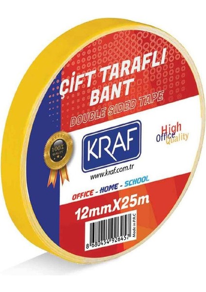 5 Adet 12 mm x 25 Metre Çift Taraflı Bant