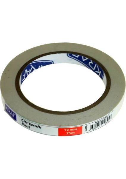 10 Adet 12 mm x 25 Metre Çift Taraflı Bant