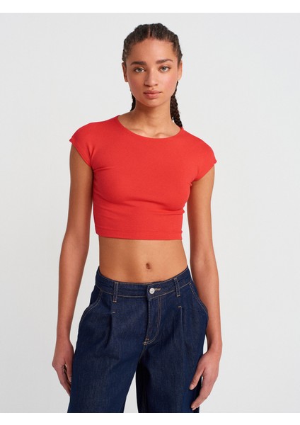 30528 Pamuk Ve Modal Karışımlı Crop Top-Siyah modelleri