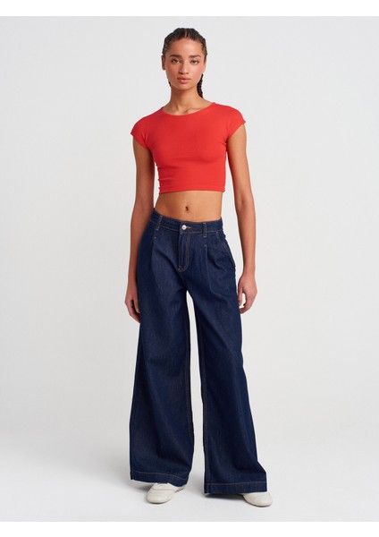 30528 Pamuk Ve Modal Karışımlı Crop Top-Siyah fırsatları
