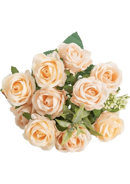 Yapay Çiçek On Baş Ipek Beyaz Gül Paketi Karalama Defteri Sevgililer Düğün Açık Bahçe Parti Aile Odası Vazo Dekorasyon Renk:a (Yurt Dışından)