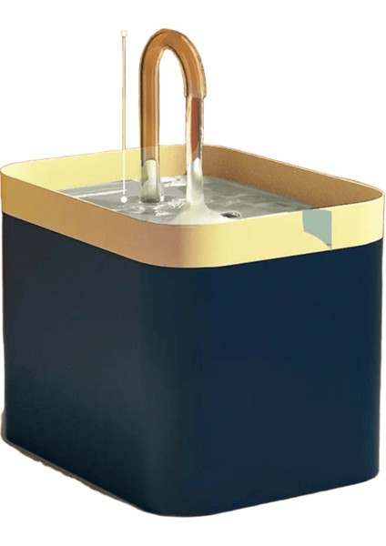 Ultra Şerif Kedi Su Çeşmesi Filtresi Akıllı Otomatik Evcil Köpek Su Dispenserburnout Önleme Pompası1.5l Geri Direktif Filtrin Renk: Lacivert/boyut: USB Fiş (Yurt Dışından)