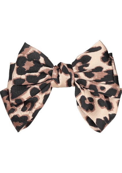 1pcs Ipeksi Saten Saç Yayları Saç Klipsli Leopar Baskı Saç Kurdele At Kuyruğu Tutucu Aksesuarlar Slaytlar Kadınlar Için Metal Klipsler Kızlar: Stil B (Yurt Dışından)