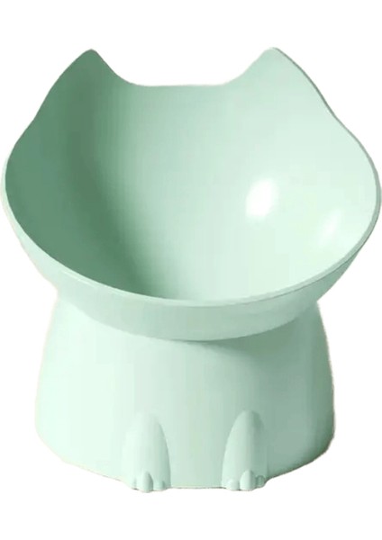 1pc Bıyık Yükseltilmiş Kedi Kasesi, Eğik Kenar ile Önleyici Plastik Yükseltilmiş Evcil Hayvan Besleme Yemeği, Boyun Koruma Kedisi Gıda Rengi: Yeşil (Yurt Dışından)