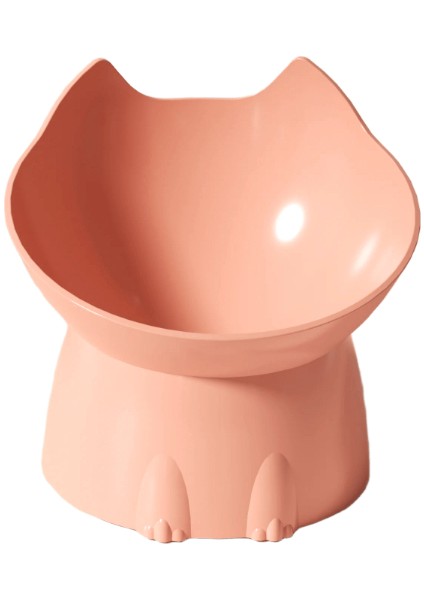 1pc Bıyık Yükseltilmiş Kedi Kasesi, Eğik Kenar ile Önleyici Plastik Yükseltilmiş Evcil Hayvan Besleme Yemeği, Boyun Koruma Kedisi Gıda Color: Pembe (Yurt Dışından)