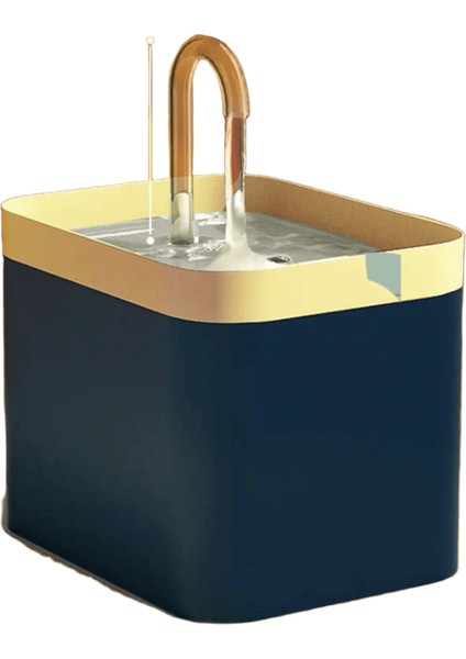 Ultra Şerif Kedi Su Çeşmesi Filtresi Akıllı Otomatik Evcil Köpek Su Dispenserburnout Önleme Pompası1.5l Geri Direktif Filtrin Renk: Lacivert/boyut: USB Fiş (Yurt Dışından)