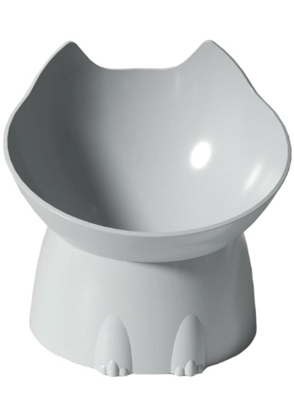 1pc Bıyık Yükseltilmiş Kedi Kasesi, Eğik Kenar ile Önleyici Plastik Yükseltilmiş Evcil Hayvan Besleme Yemeği, Boyun Koruma Kedisi Gıda Rengi: Gri (Yurt Dışından)