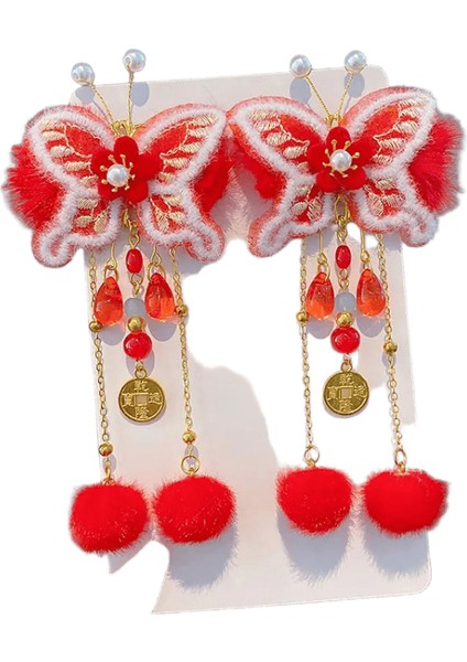 Çin Tarzı Çocuk Yeni Yılı Kawaii Saç Klipleri Cheongsam Hanfu Saç Aksesuarları Cosplay Saç Topu Saç Klips Rengi: A5 (Yurt Dışından)