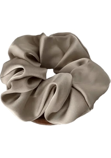 1pcs Kadınlar Ipek Saten Scrunchies Koreli Bayanlar Elastics Saç Band Ponytail Saç Accessorialscolor: Fildişi Gri (Yurt Dışından)