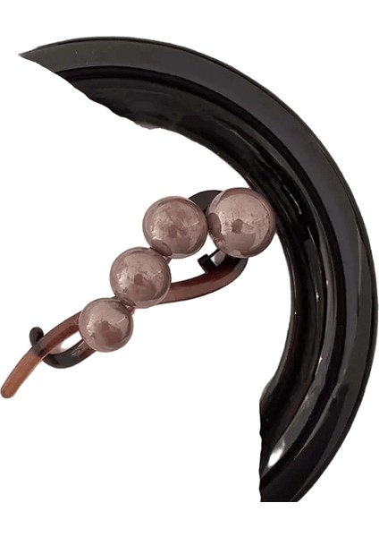 Kadınlar Için Zarif Büyük Inci Saç Tokası Basit Renk Plastik Tek Kelimelik Bir Bükülme Klipsli Klipsli Klips Şapkası Saç Aksesuar Renk: Koyu Kahve (Yurt Dışından)