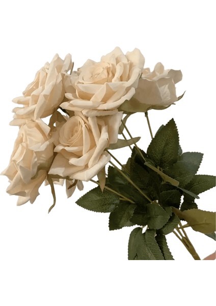 7baş Gül Buketi Yapay Çiçek Bej Fildişi Vintage Gül Oturma Odası Kuru Çiçek Dekorasyon Düğünrenk:1 (Yurt Dışından)