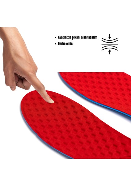 M900 Model Memory Foam Ortapedik Boy Yükseltici Unisex Tabanlık Kırmızı
