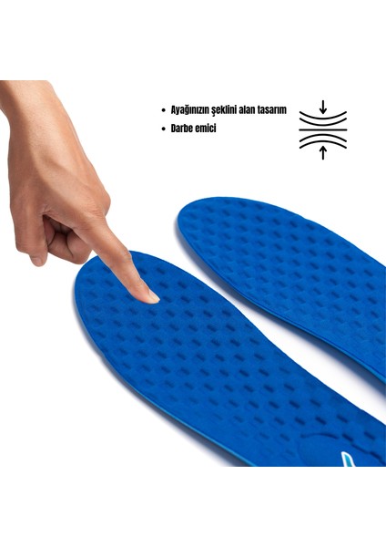 M900 Model Memory Foam Ortapedik Boy Yükseltici Unisex Tabanlık Mavi