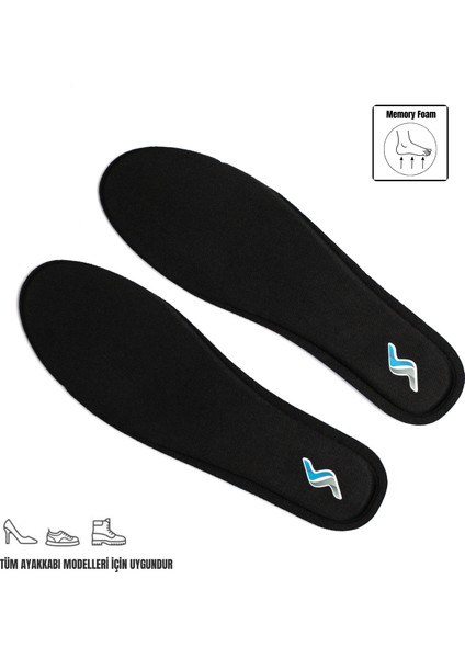 Memory Foam Ortapedik Yastıklı Unisex M800 Model Tabanlık Siyah