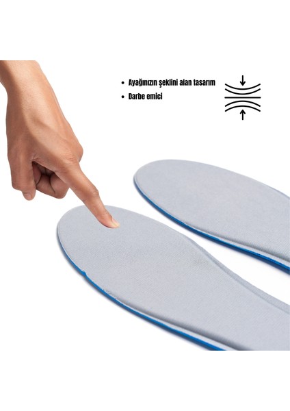 Memory Foam Ortapedik Yastıklı Unisex M800 Model Tabanlık Gri