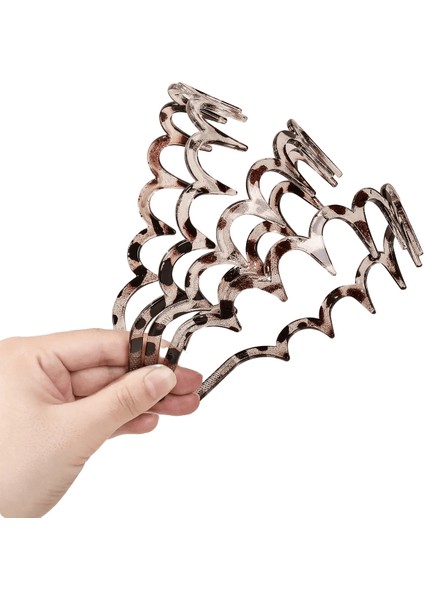 3 Adet Tarak Bantları ile Siyah Dalgalı, Kaymaz Moda Zikzak Kafa Bantları, Kadınlar Için Saç Aksesuarı Kızlar Renk: Stil B (Yurt Dışından)