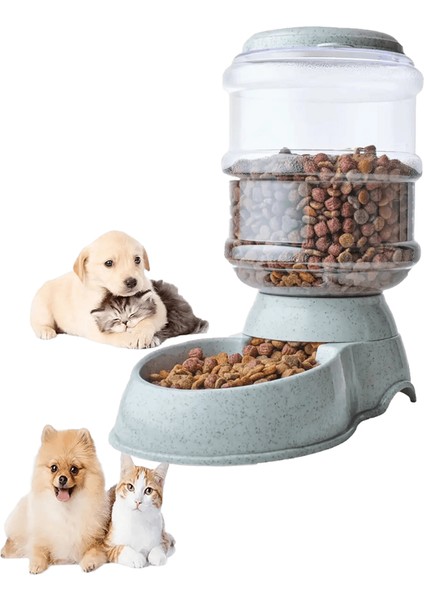 Otomatik Su Dağıtıcı Büyük Kapasiteli Pet Besleyici Küçük Köpek Maması Kase Kedi Besleyici Içme Kase Evcil Hayvan Besleme Içen Su Kasesi Renk: Evcil Hayvan Besleyici-Gri (Yurt Dışından)