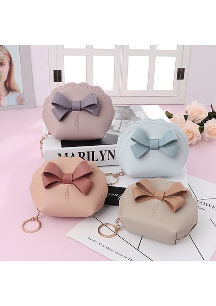 Okul Tarzı Yay Pu Deri Mini Çanta Çok Fonksiyonlu Bozuk Para Cüzdanı (Yurt Dışından)