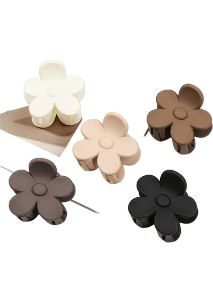 5 Adet Küçük Çiçek Saç Pençe Klipsleri Kadınlar Için Klipsler, Mat Düzeltme Çene Klipleri, Ince Saç Rengi Için Yarım Daire Ettes: 5 Adet Stil C (Yurt Dışından)