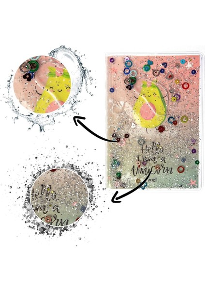 Simli ve Sulu Kapaklı Renkli Sayfalı Desenli Mini Defter modelleri