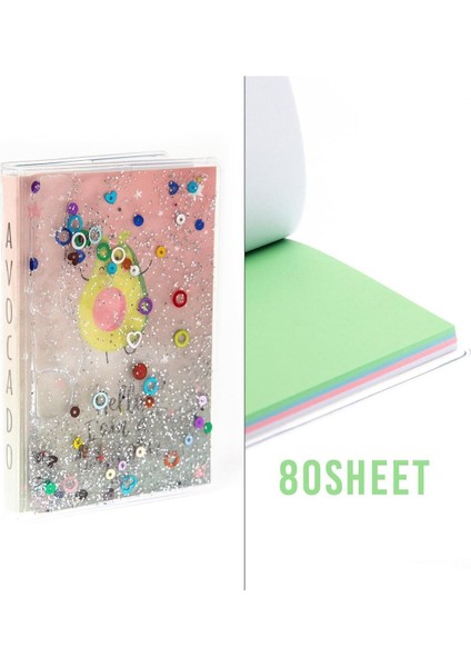 Simli ve Sulu Kapaklı Renkli Sayfalı Desenli Mini Defter fırsatları