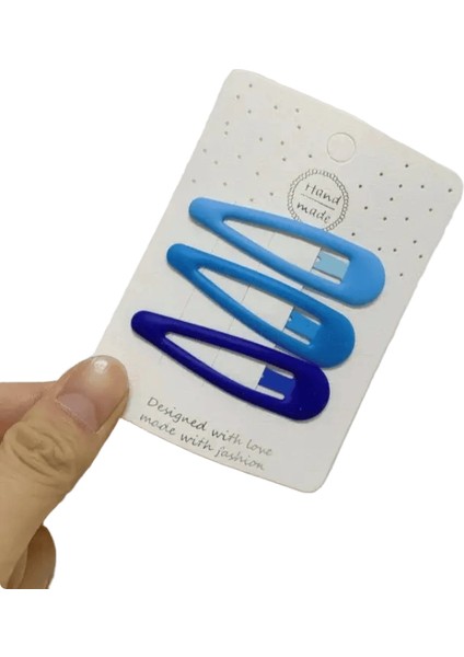 Mavi Serisi Saç Klipsi Gradyan Renk Patlama Yan Klipler Metal Snap Sappin Heart Yıldız Tatlı Saç Aksesuarları Renk: Su Damlası (Yurt Dışından)