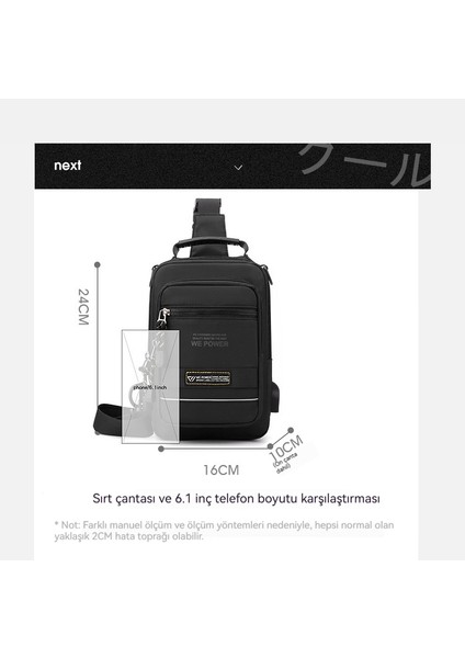 Erkekler Çok Fonksiyonlu Açık Omuz USB Spor Paketi (Yurt Dışından)