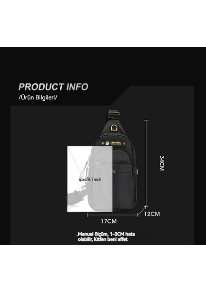 Açık Banliyö Boş Seyahat Çok Fonksiyonlu Erkek Taşınabilir Tek Omuz Crossbody Çanta (Yurt Dışından)
