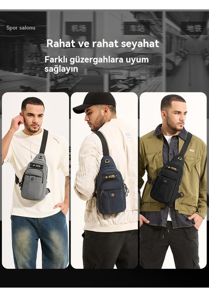 Açık Banliyö Boş Seyahat Çok Fonksiyonlu Erkek Taşınabilir Tek Omuz Crossbody Çanta (Yurt Dışından)