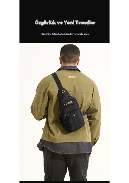 Açık Banliyö Boş Seyahat Çok Fonksiyonlu Erkek Taşınabilir Tek Omuz Crossbody Çanta (Yurt Dışından)