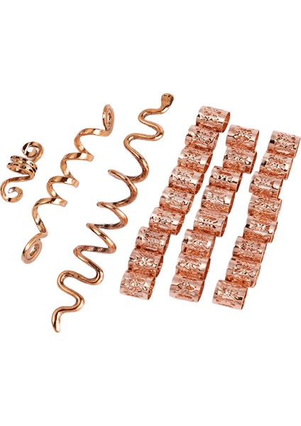 28PCS Avrupa ve Amerikan Popüler Viking Celtic Knot Retro Etnik Stil Spiral Yılan Şeklinde Kirli Örgü Klip Aksesuarlar: 28 Pcs Altın (Yurt Dışından)