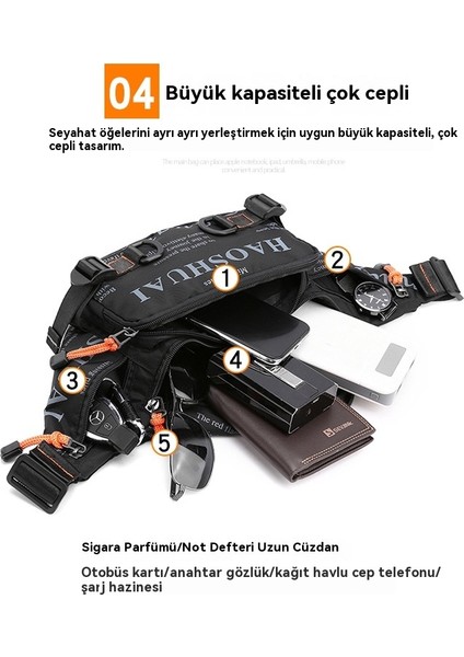 Açık Erkek Moda Moda Su Geçirmez Naylon Bez Çapraz Çapraz Erkek Çantası (Yurt Dışından)