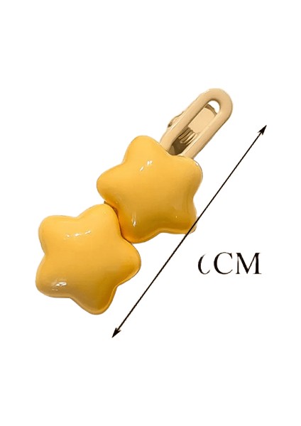 Sevimli Renkli 3D Yıldız Saç Klipleri Kızlar Için Tatlı Saçlar Dekorasyon Kawaii Saç Tokası Saç Çubuğu Ettes Çocuklar Güzel Saç Aksesuarları: Sarı (Yurt Dışından)