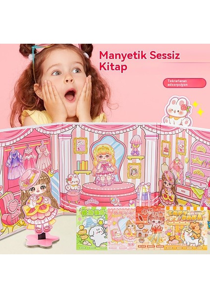 Çocuk El Yapımı Manyetik Emme Kız Yaratıcı Yapıştırma Diy Giydirme Oyun Kitabı (Yurt Dışından) indirimleri