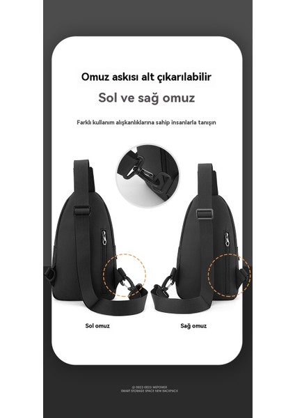 Erkekler Için Basit Yüksek Dereceli Eğimli Asılı Pratik Açık Hava Eğlence Göğüs Omuz Çantası (Yurt Dışından)