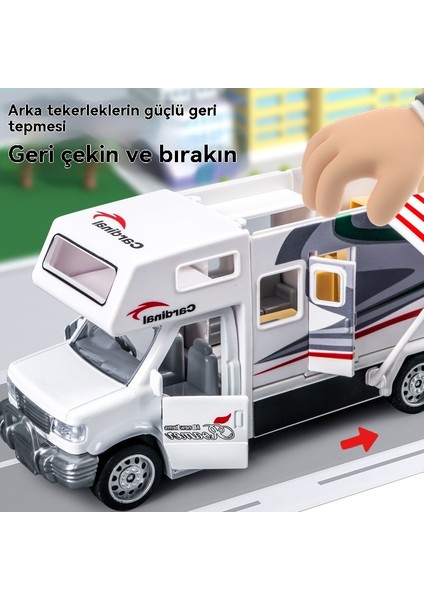 Erkek Büyük Alaşımlı Seyahat Karavan Simülasyon Modeli Ses ve Işık Çocuk Oyuncak Araba (Yurt Dışından)