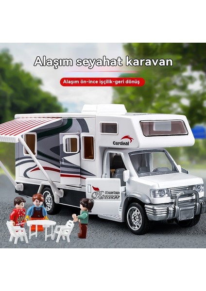 Erkek Büyük Alaşımlı Seyahat Karavan Simülasyon Modeli Ses ve Işık Çocuk Oyuncak Araba (Yurt Dışından)